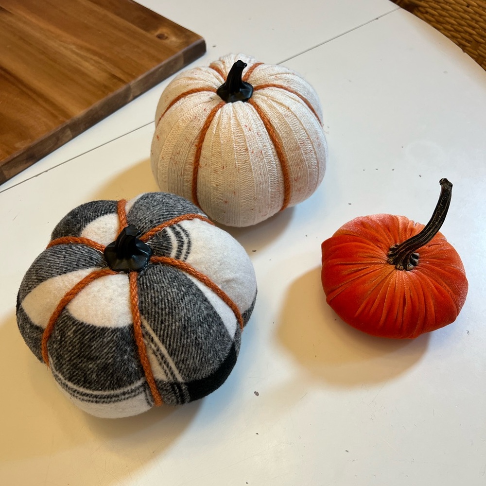Set of Three Fabric Pumpkins